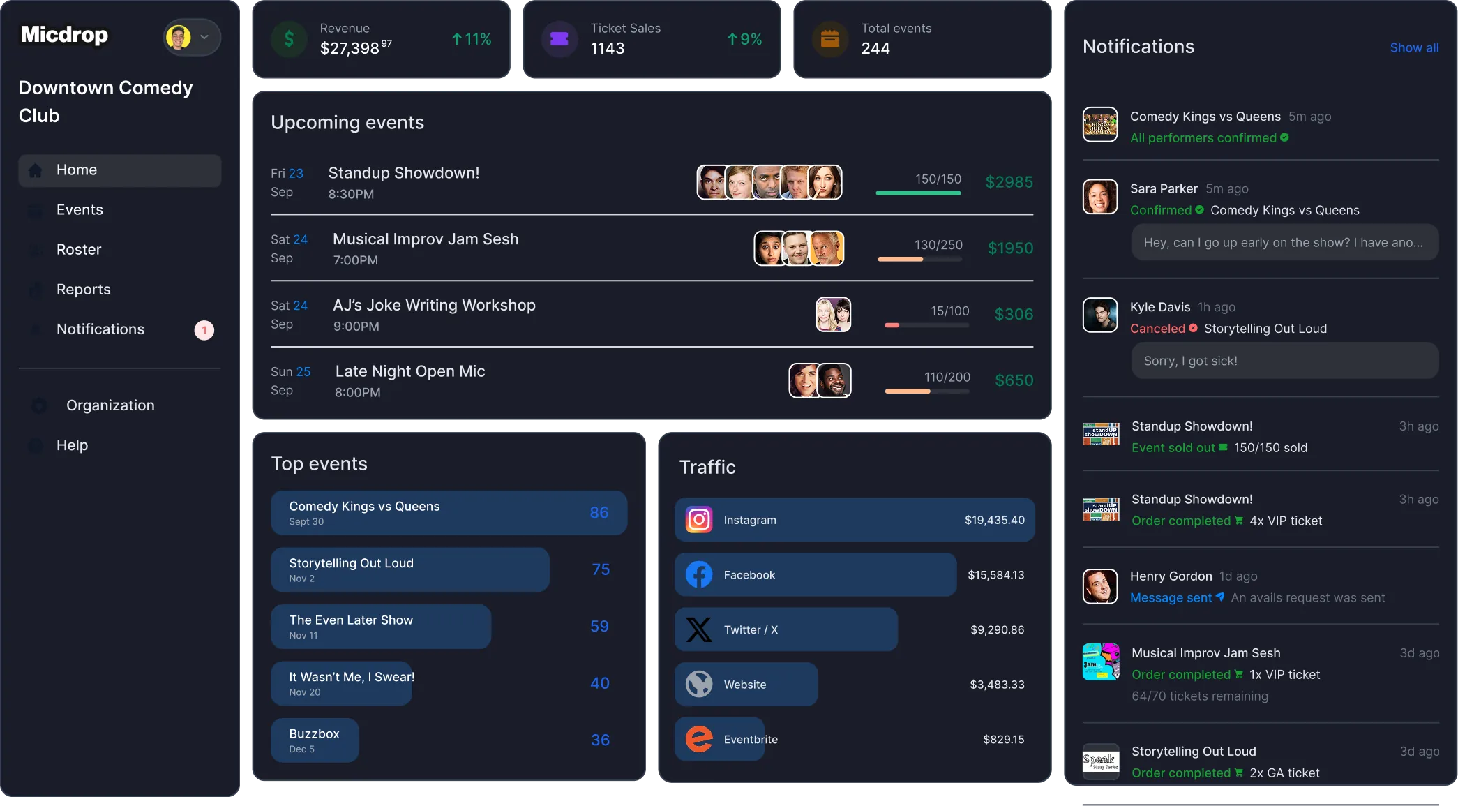 Micdrop Dashboard
